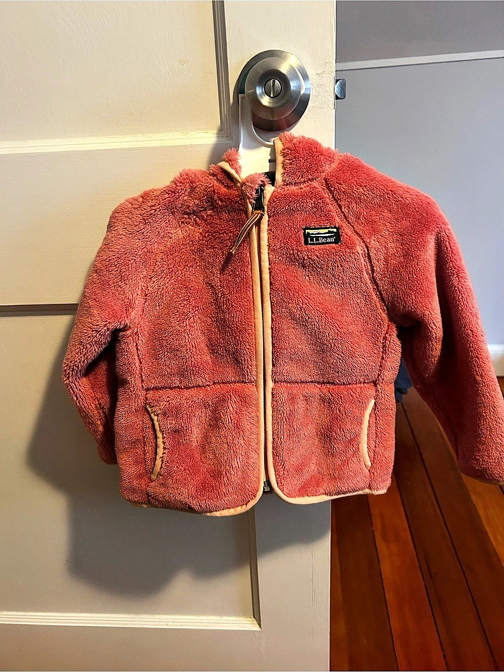 L.L.Bean Hi-Pile Fleece Hoodie Baby Pink 12-18M